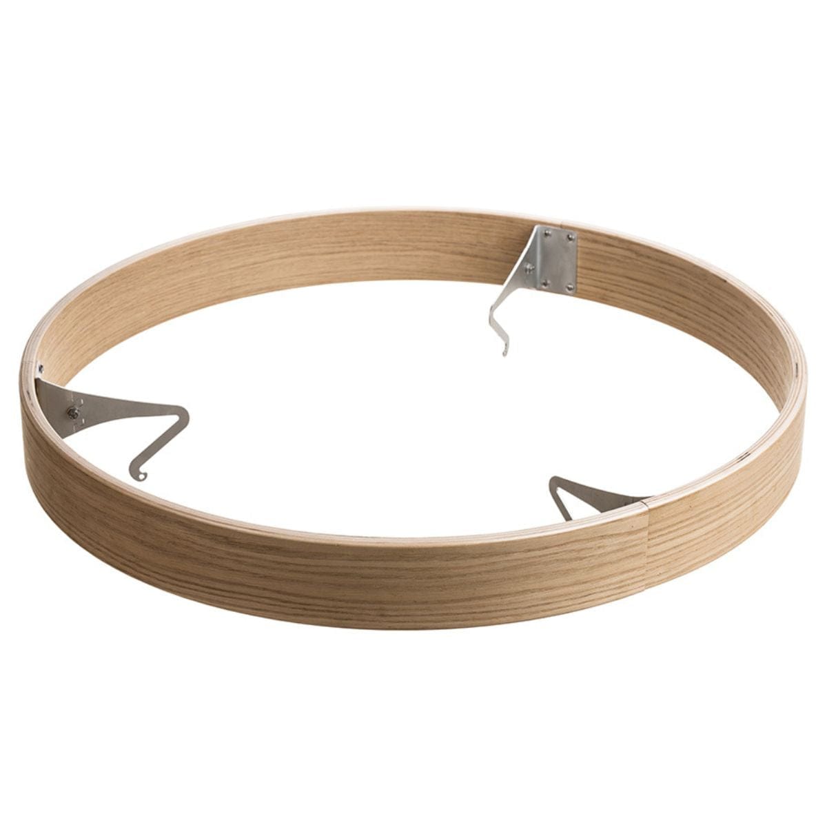 The safety railing consists of light-colored wooden arcs and stainless steel supports to attach them to the heater.