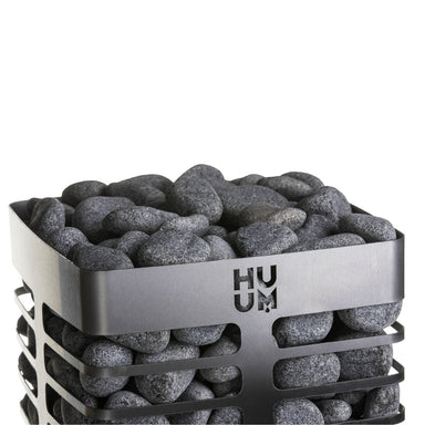The HUUM Steel Series 9.0kW Sauna Heater can carry 331 lbs of rocks.