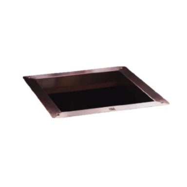 The embedding flange is made of stainless steel and covers the uneven wooden edges