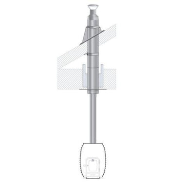 The HUUM Thru-Ceiling Chimney Set is designed to extend straight up through the ceiling