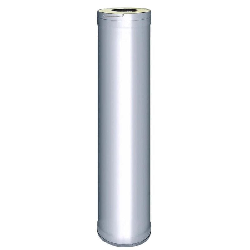 This chimney extension is made of classic stainless steel and can be installed both indoor and out.