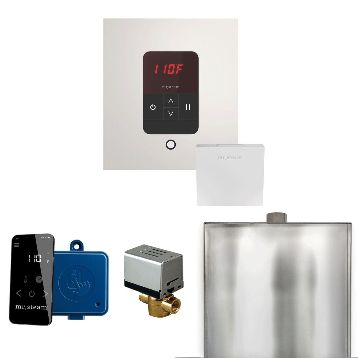 With the flush-mounted iTempoPlus Control, your steam system can be seamless