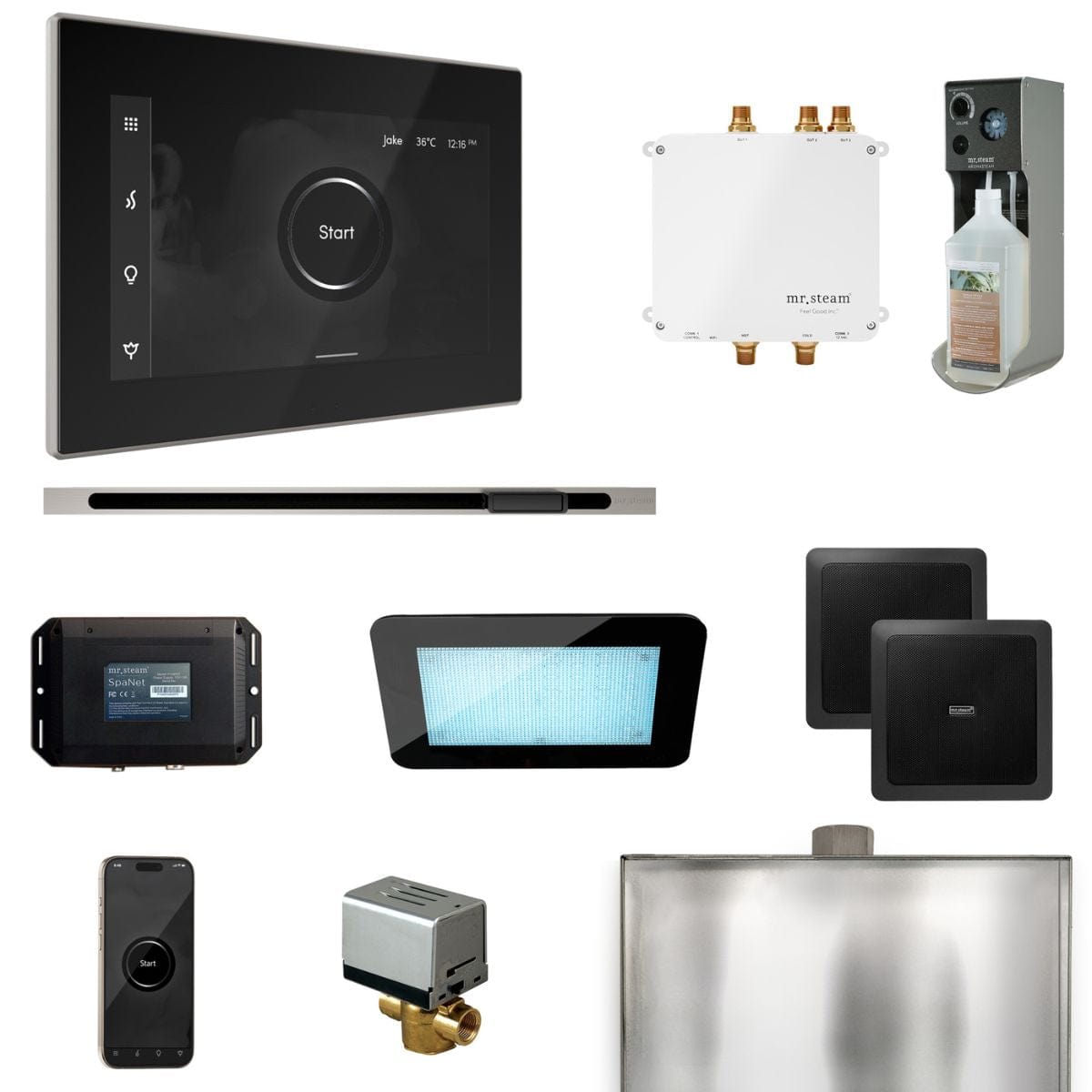 This electronic valve syncs with the iSteamX control for seamless control of your shower and steam systems