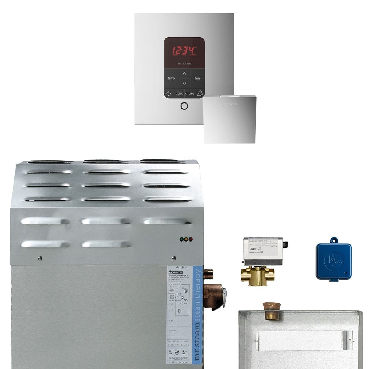 Mr. Steam Super Butler 12 kW Steam Shower Generator Package with iTempoPlus Control in Square