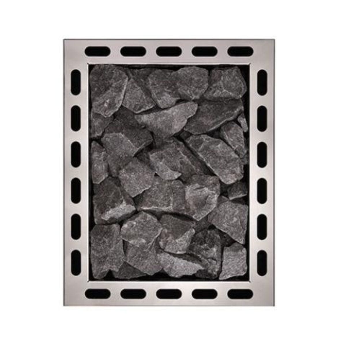 Experience the warmth of the fire as it radiates through the glass door during your sauna session.