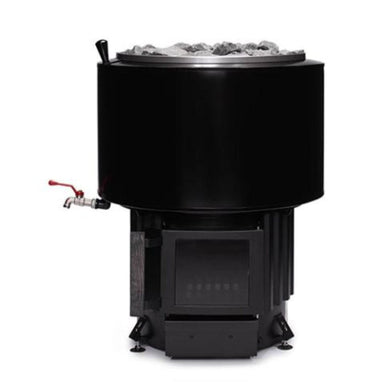 The Narvi Luosto VS Wood-Fired Sauna Stove provides durability and efficient heat distribution.