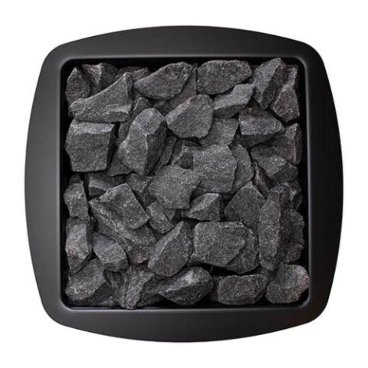 The Narvi NC 24 Black Sauna Stove has a comfortable wooden handle.