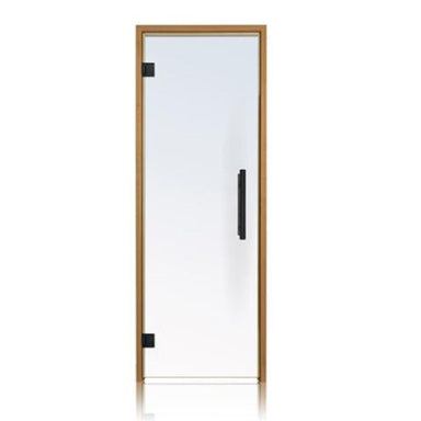 Stylish vertical door pulls match your choice of wood and feature Stainless Steel outer handles