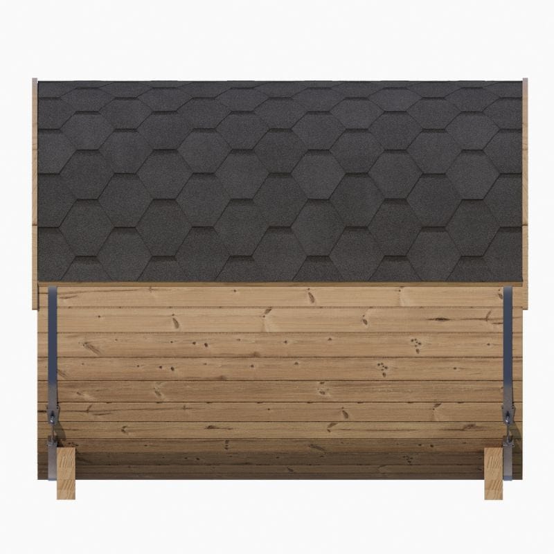Side view of SaunaLife E8 Barrel Sauna