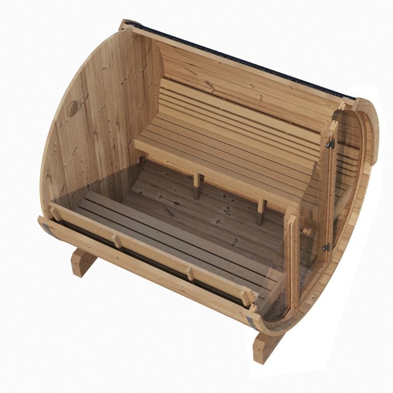The top view of SaunaLife E8G Barrel Sauna