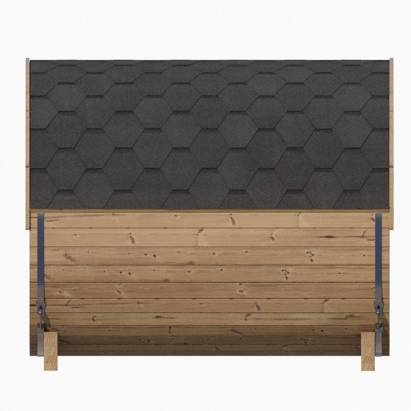 Here's a side view of SaunaLife E8G Barrel Sauna
