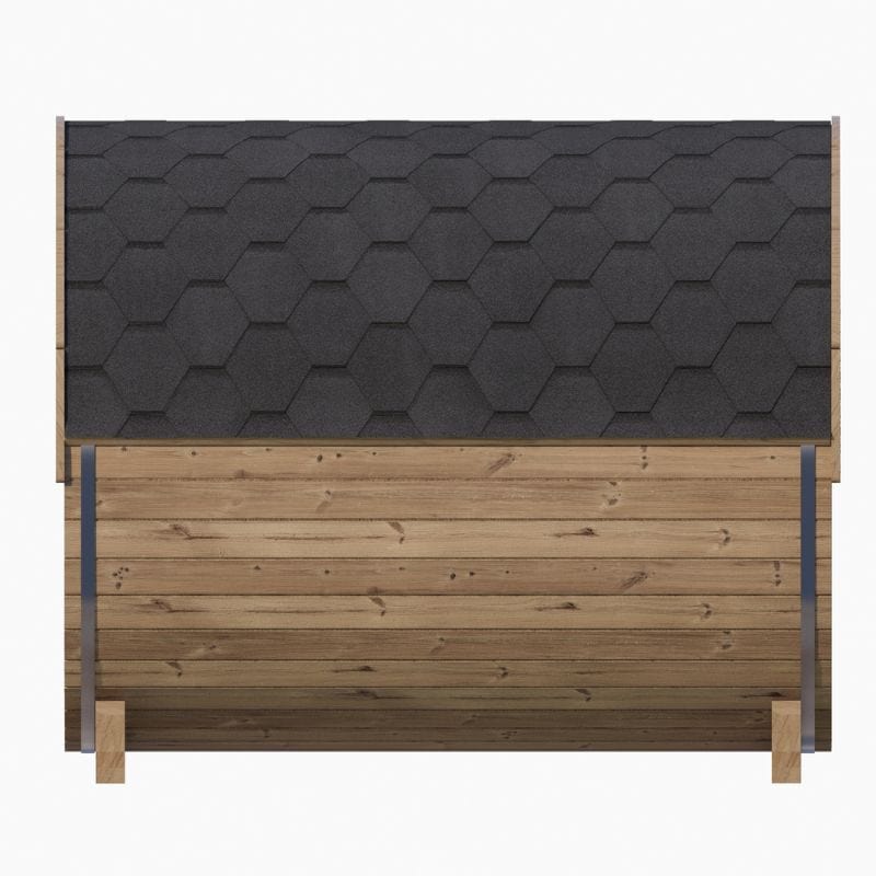 Side view of SaunaLife E8W Barrel Sauna