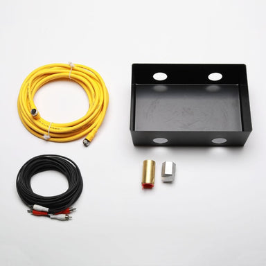 The RIK-TT10 rough-in mounting kit includes a mud ring for the ThermaTouch control, steam head rough-in bell housing, bell housing installation tool, 50-foot data link cable, and a 50-foot media cord for serenity light, sound, shower head system, or speakers.