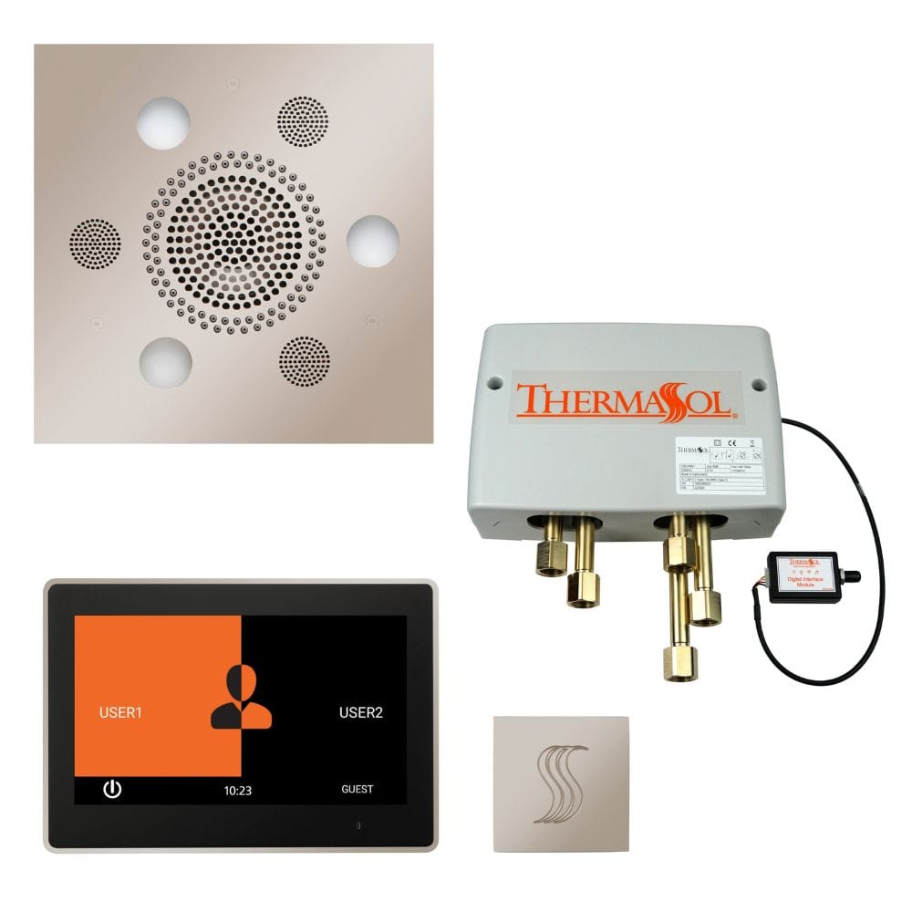 ThermaSol integrates technology into water, steam, lighting, and music to give you a true multi-sensory luxury shower experience.