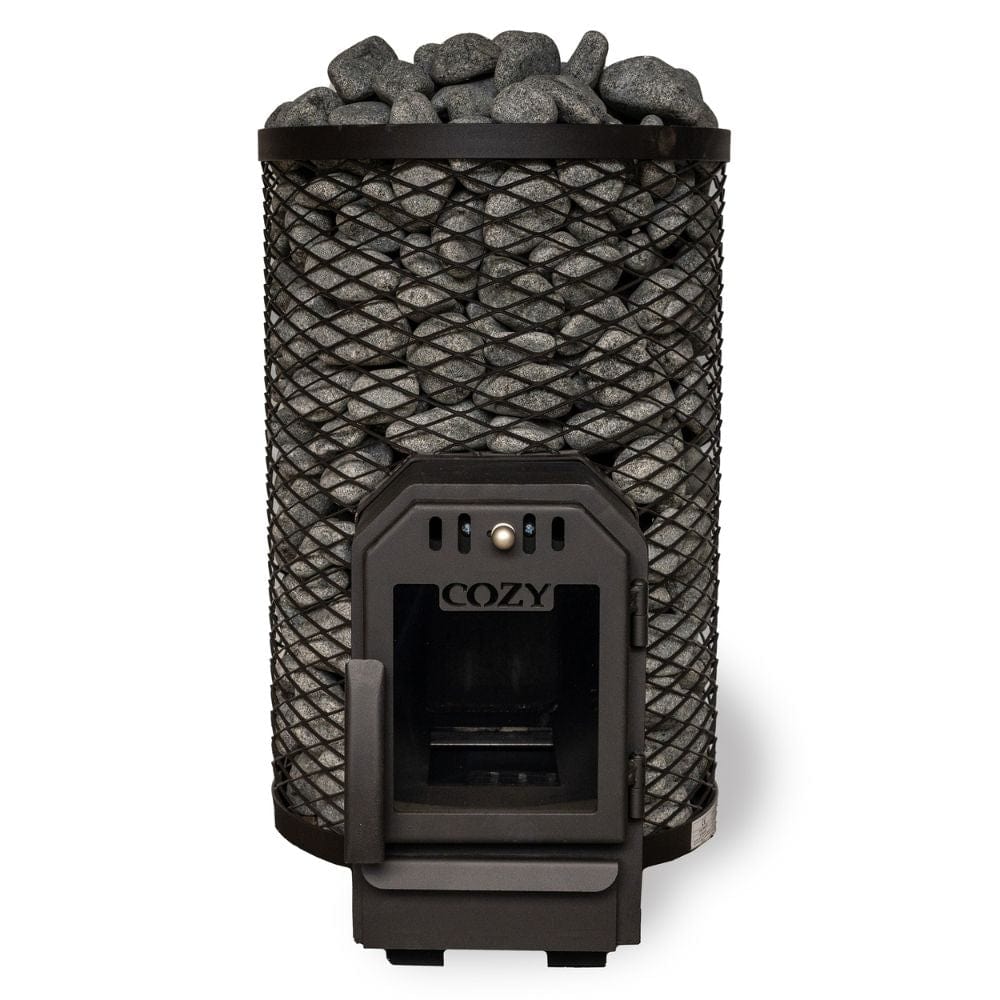 This unique "Through the Wall" wood-burning stove made in Estonia is perfectly designed for a more intimate sauna space.