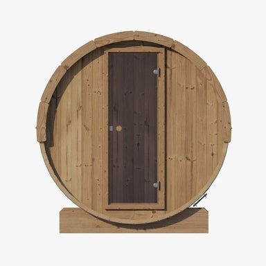 SaunaLife Model E7 4-Person Outdoor Barrel Sauna Door Image