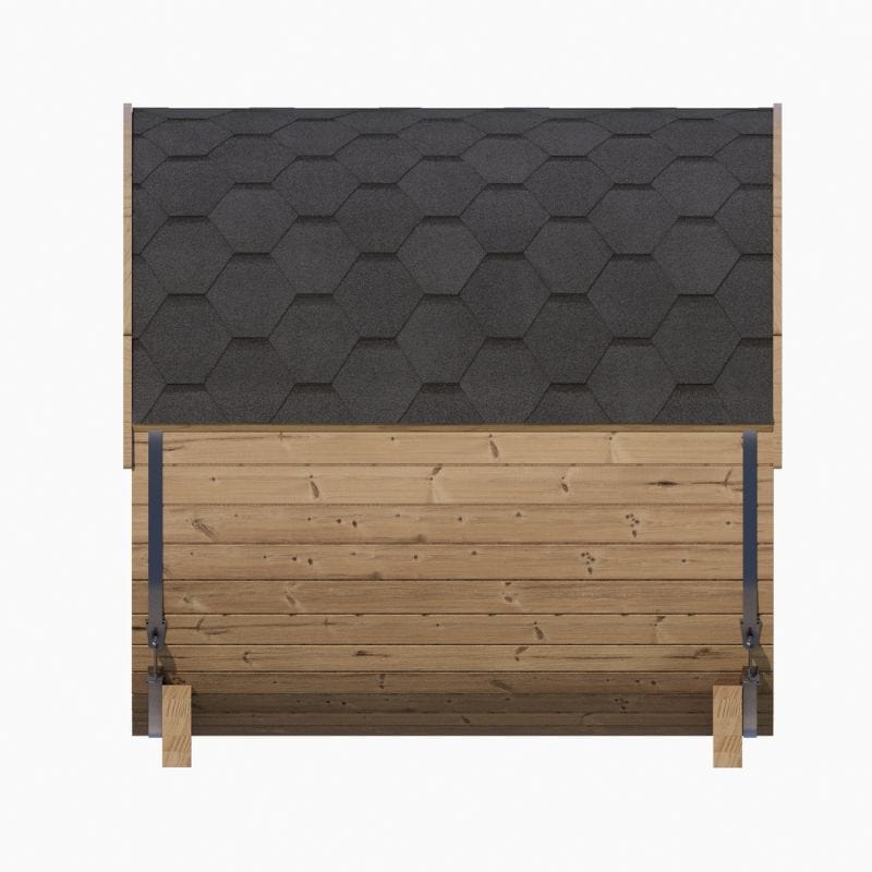 SaunaLife Model E7W 4-Person Outdoor Barrel Sauna Back View