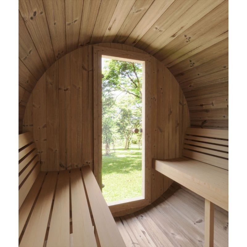 SaunaLife Model E7 4-Person Outdoor Barrel Sauna