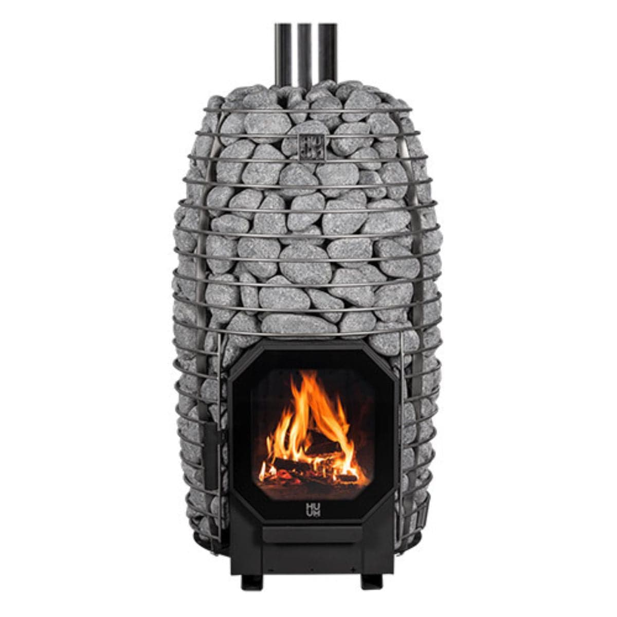 Its innovative design ensures that 75% of the heat from the firewood directly heats your sauna