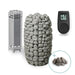 HUM pet product set with stone-like container, remote control, and additional stones on a white background