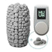 HUUM smoking cessation device with stones and digital display on a white background