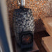 Its innovative design ensures that 75% of the heat from the firewood directly heats your sauna