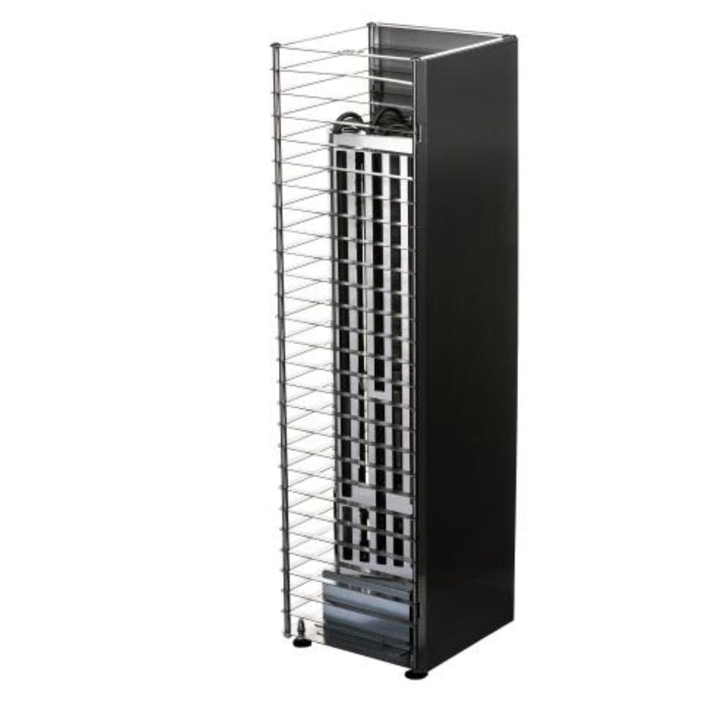 A CLIFF sauna heater requires a minimum distance of 4" from the wall