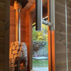 This set includes a single-wall 1m pipe, welded chimney base, double-wall 0.5-meter chimney