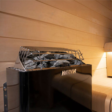 The KIP80W sauna unit's outer casing provides long-lasting strength, beauty, and durability