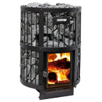 The impressive Harvia GreenFlame 240 is ideal for medium sized saunas, up to 848 cu. ft., with a large glass door for you to get lost in the tranquility of the flames.