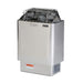 The Harvia 8kW KIP80W is a traditional wall-mounted sauna heater that uses a multi-function digital Xenio wall-mounted control panel