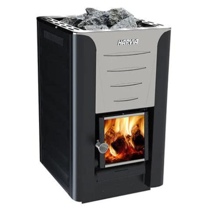 Classically stylish in its design, the Harvia 26 Pro wood sauna stove catches the eye and is suitable for saunas up to 918 cubic ft (CF).