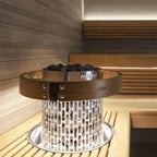 The Harvia safety railing is a good way to increase bathing safety around the Harvia Cilindro sauna heater.
