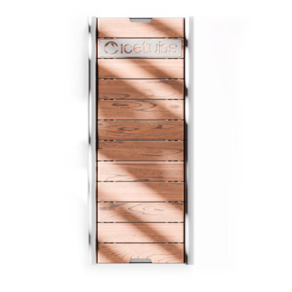Wooden product with 'IceTubs' branding on a white background