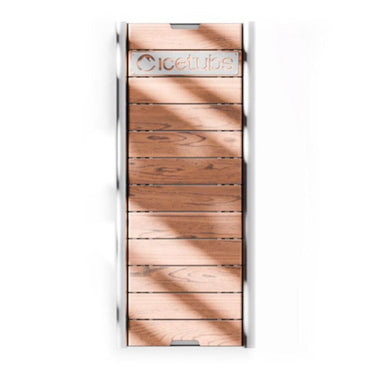 Wooden product with 'IceTubs' branding on a white background
