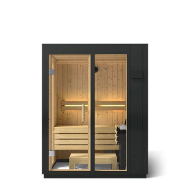 The Kohler C1 Indoor Sauna features a premium Scandinavian spruce wood