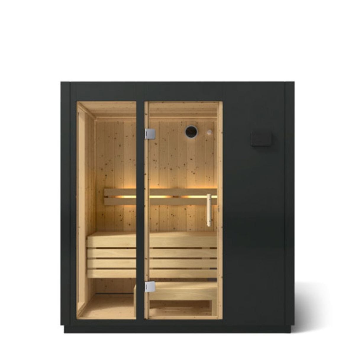 The C1 Indoor Sauna includes a freestanding FERO Sauna Heater