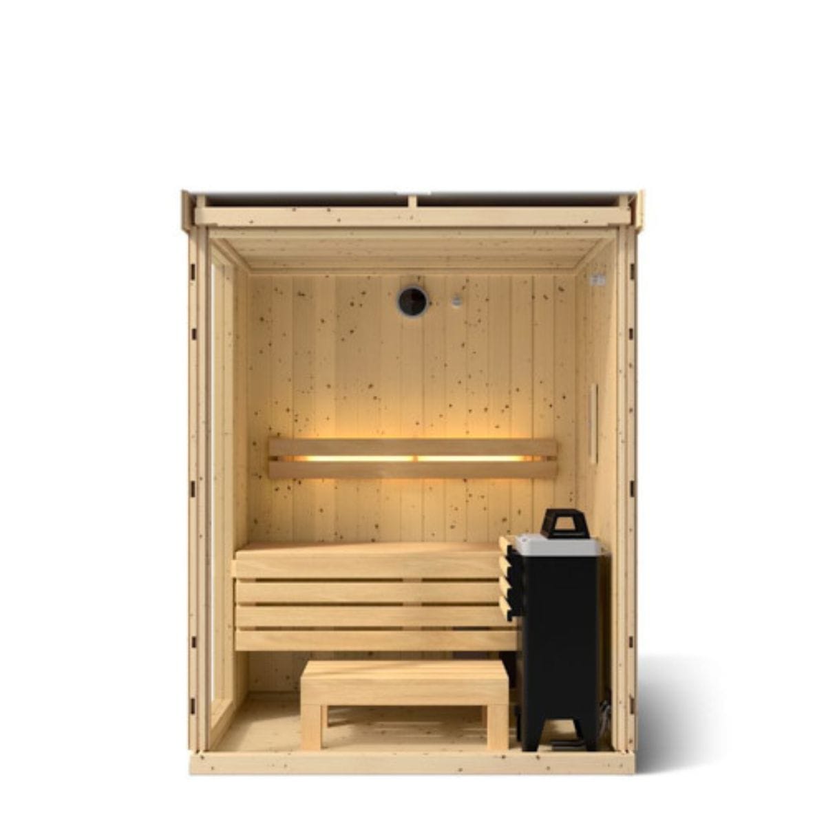 The C1 Indoor Sauna includes a freestanding FERO Sauna Heater