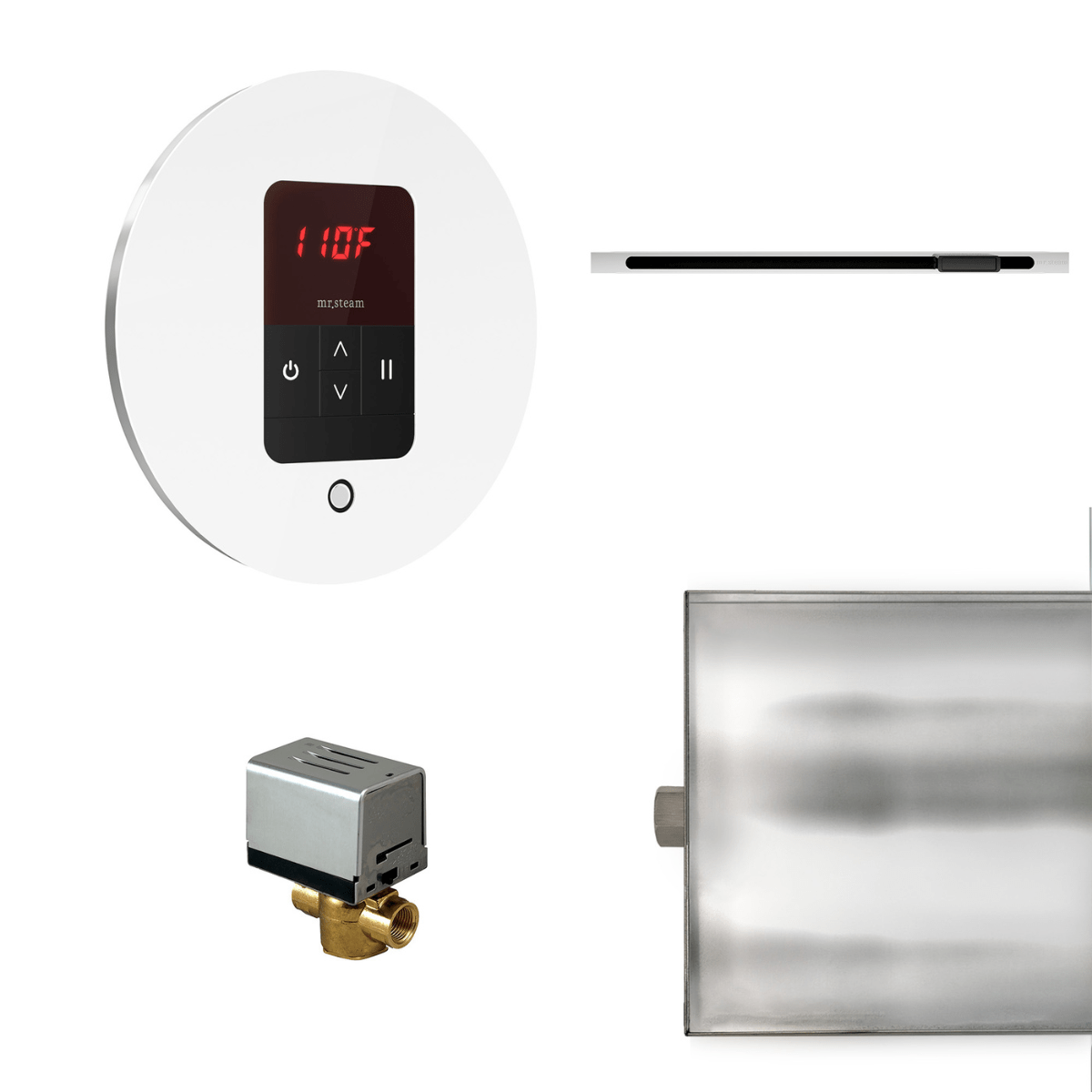 Mr. Steam Basic Butler® Linear Steam Shower Control Package with iTempo Control and Linear SteamHead in Round