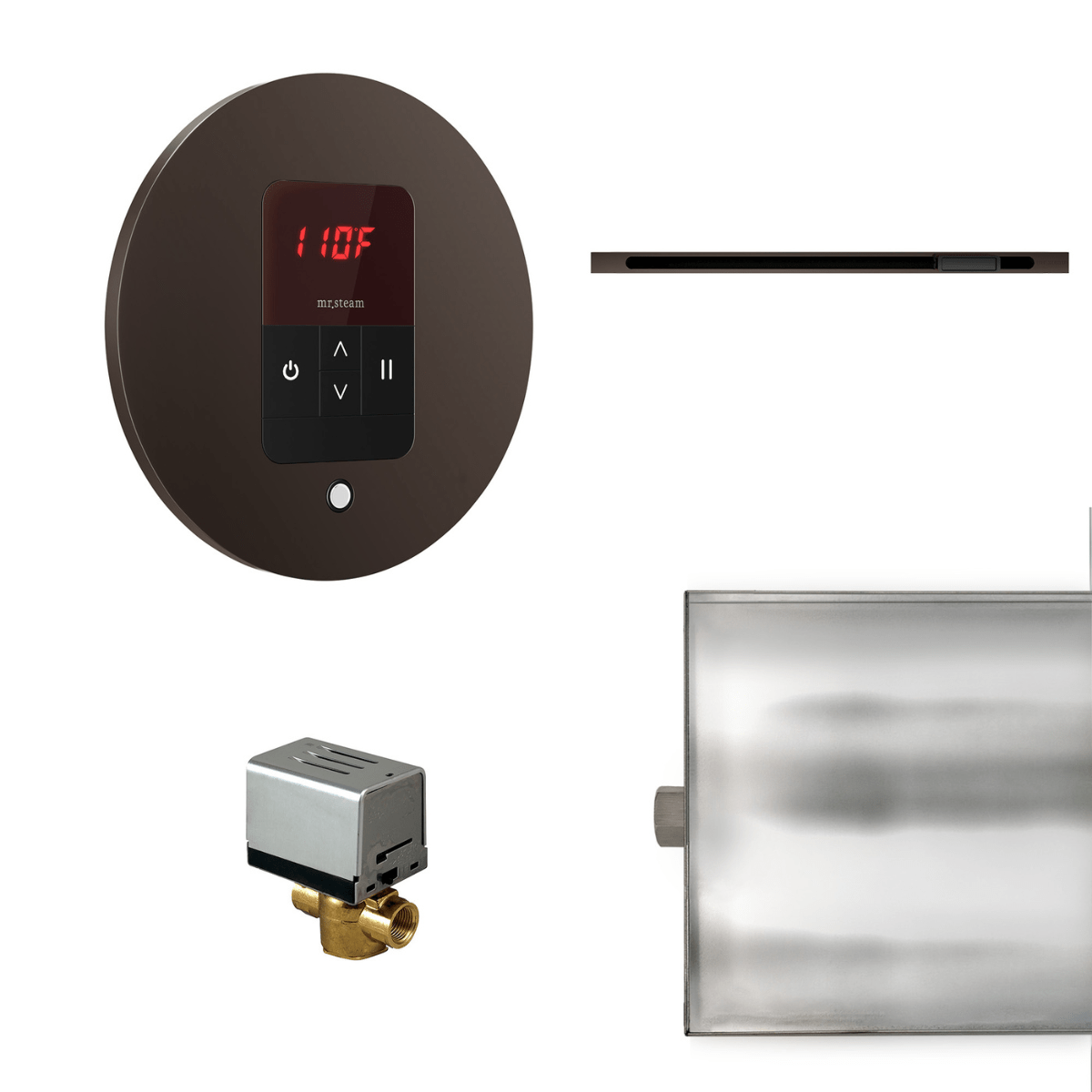 Mr. Steam Basic Butler® Linear Steam Shower Control Package with iTempo Control and Linear SteamHead in Round