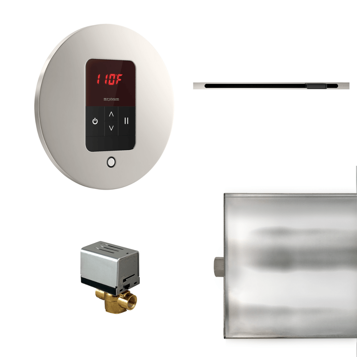 Mr. Steam Basic Butler® Linear Steam Shower Control Package with iTempo Control and Linear SteamHead in Round