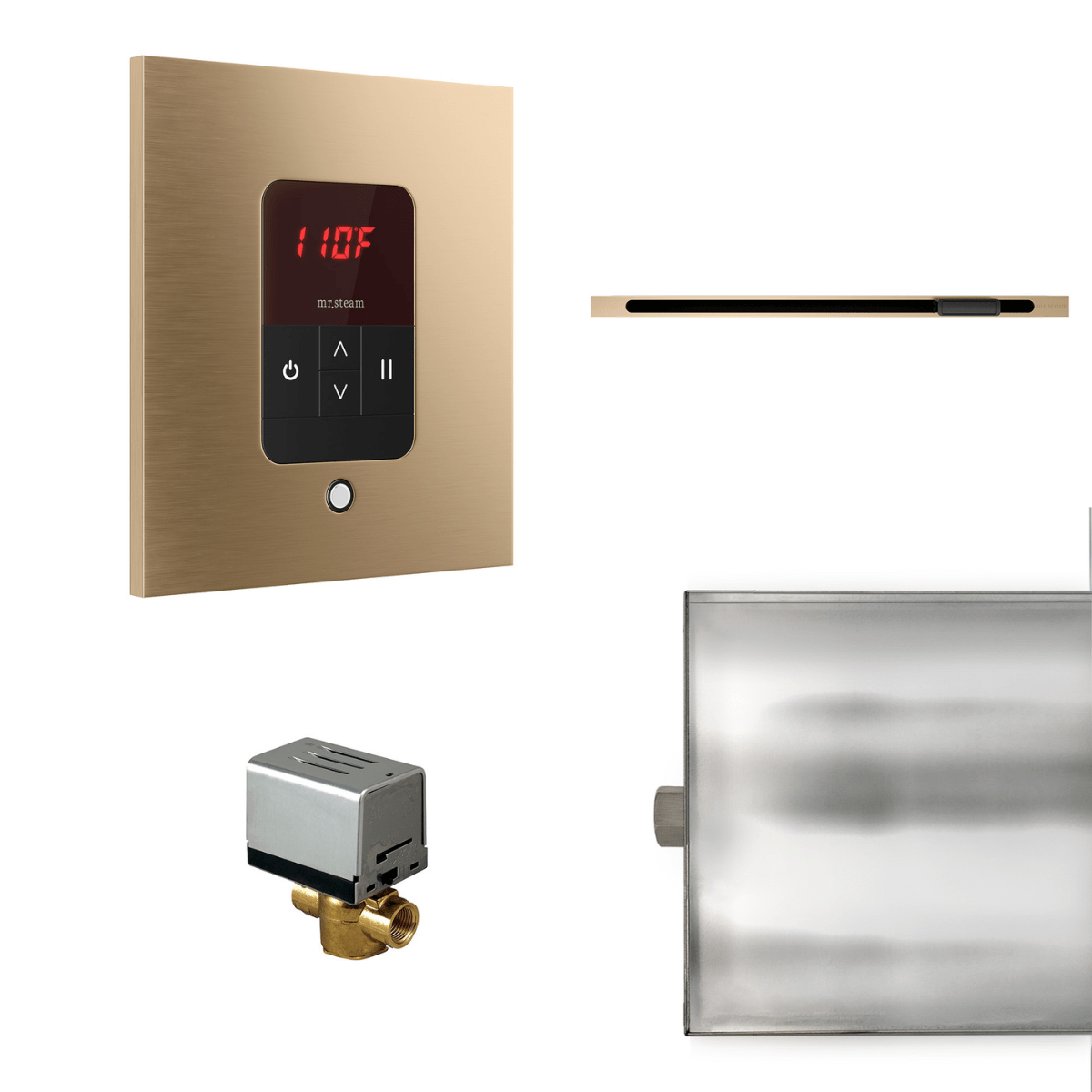 Mr. Steam Basic Butler® Linear Steam Shower Control Package with iTempo Control and Linear SteamHead in Square