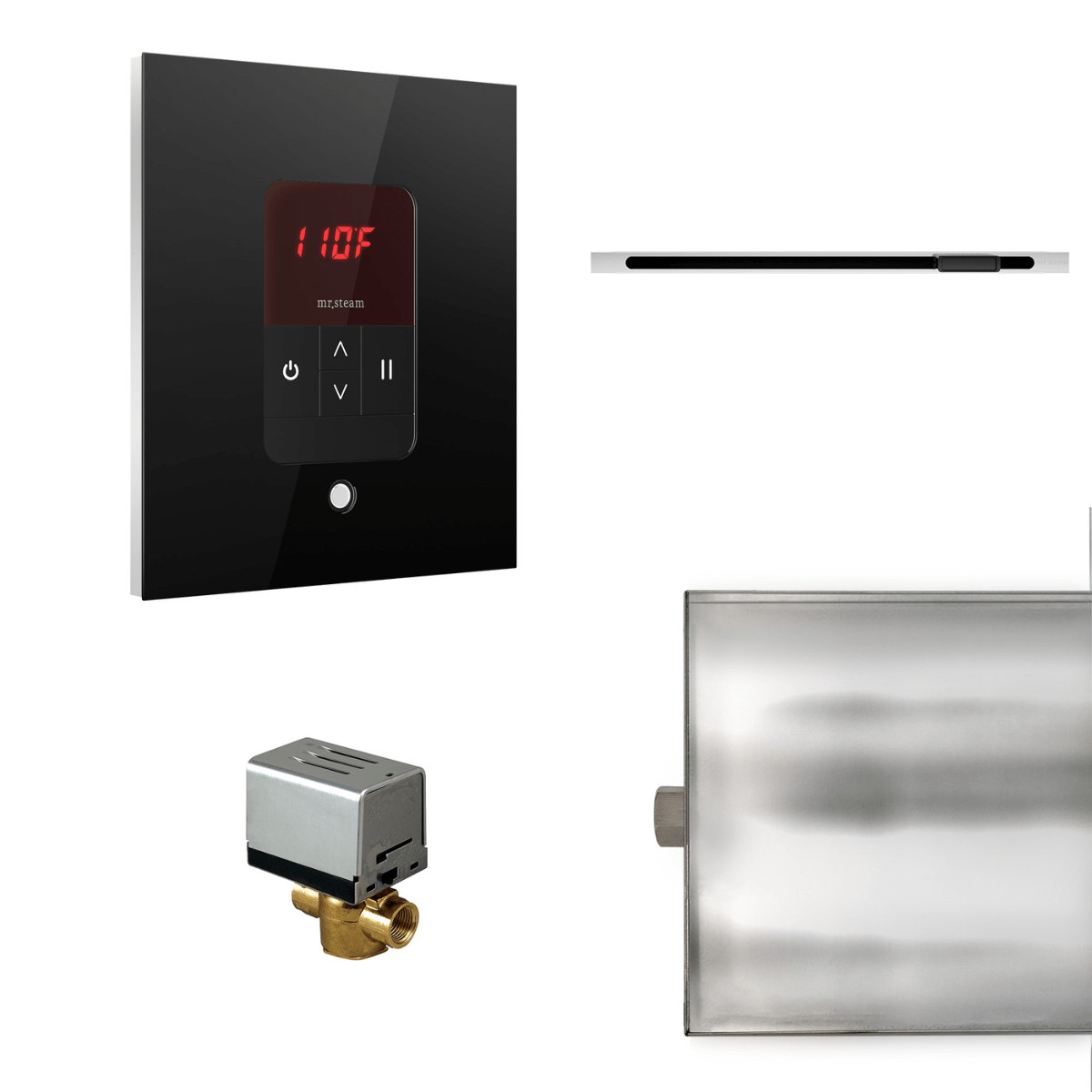 Mr. Steam Basic Butler® Linear Steam Shower Control Package with iTempo Control and Linear SteamHead in Square