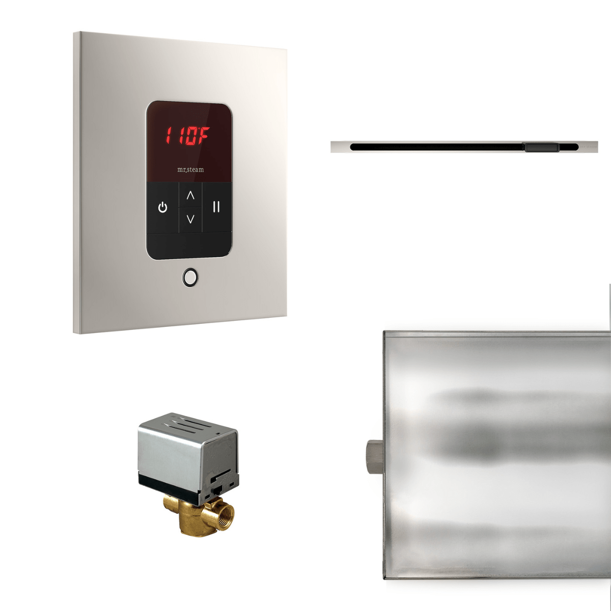 Mr. Steam Basic Butler® Linear Steam Shower Control Package with iTempo Control and Linear SteamHead in Square