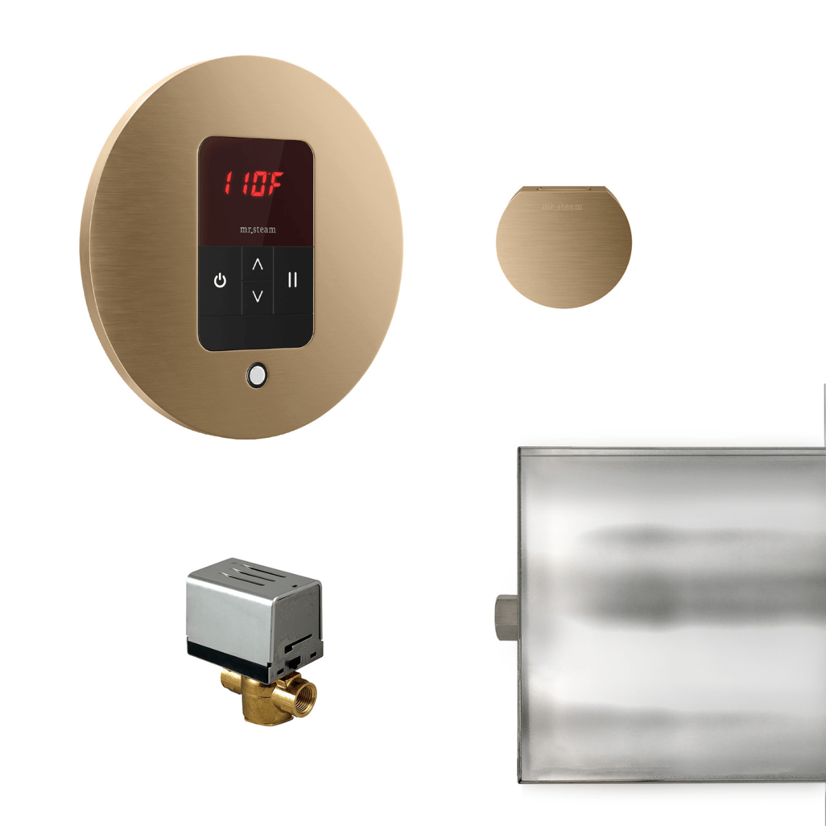 Mr. Steam Basic Butler® Steam Shower Control Package with iTempo Control and Aroma Designer SteamHead in Round