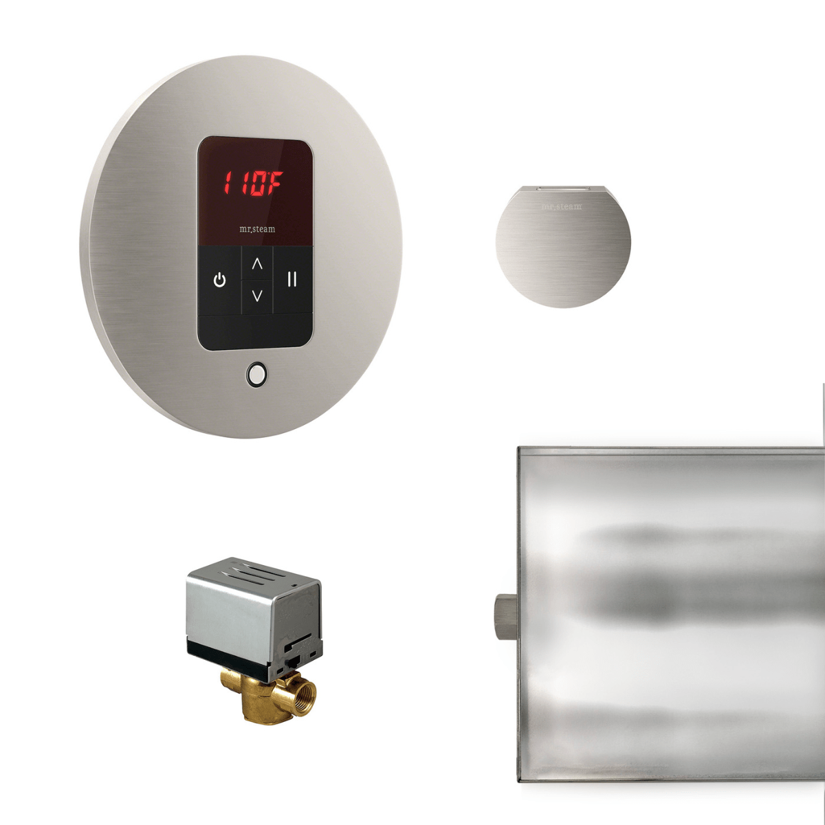 Mr. Steam Basic Butler® Steam Shower Control Package with iTempo Control and Aroma Designer SteamHead in Round