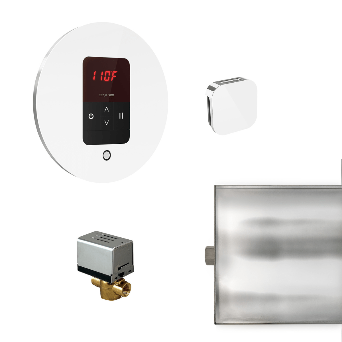 Mr. Steam Basic Butler® Steam Shower Control Package with iTempo Control and Aroma Designer SteamHead in Round