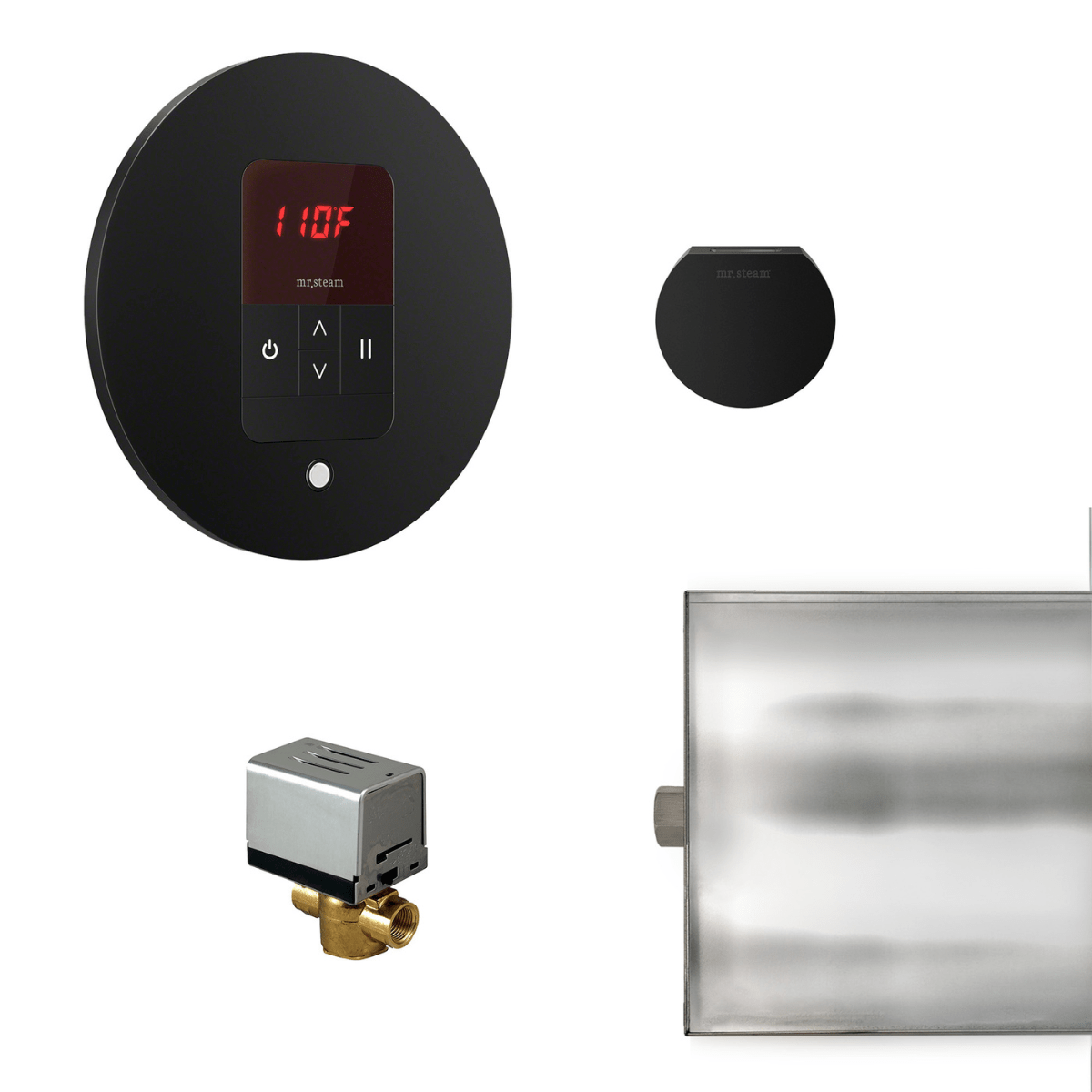 Mr. Steam Basic Butler® Steam Shower Control Package with iTempo Control and Aroma Designer SteamHead in Round