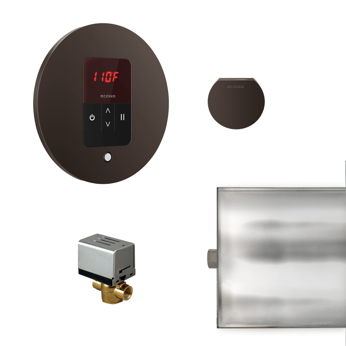 Mr. Steam Basic Butler® Steam Shower Control Package with iTempo Control and Aroma Designer SteamHead in Round