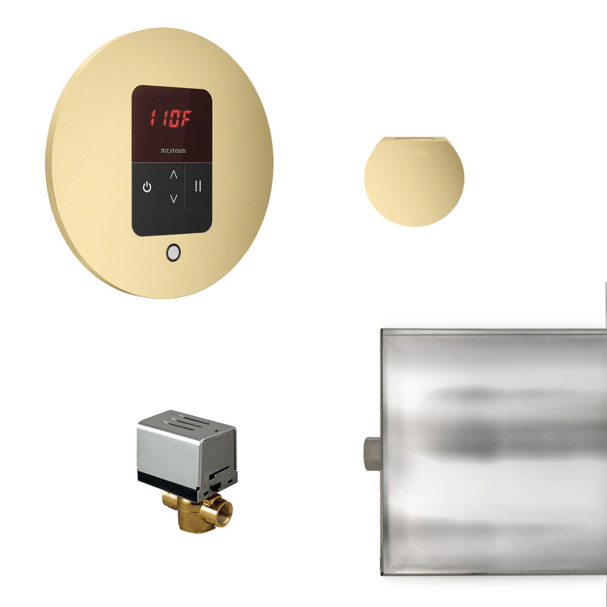 Mr. Steam Basic Butler® Steam Shower Control Package with iTempo Control and Aroma Designer SteamHead in Round